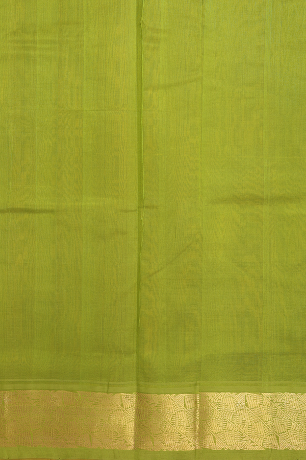 Traditional Silk Cotton Saree In Peanut Brown With Zari Border