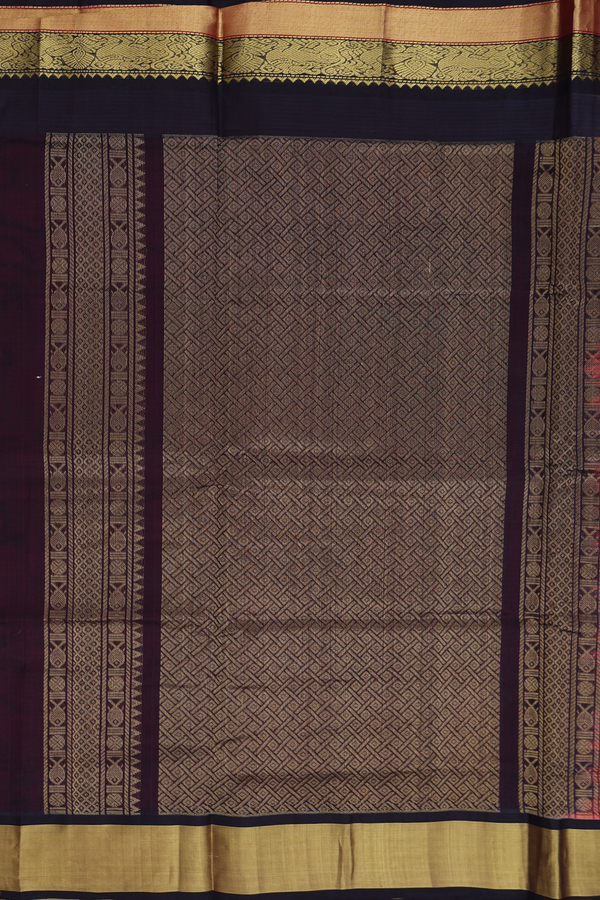 Traditional Silk Cotton Saree In Pink With Checks Design