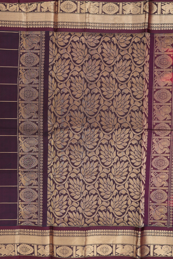 Traditional Silk Cotton Saree In Pink With Checks Design