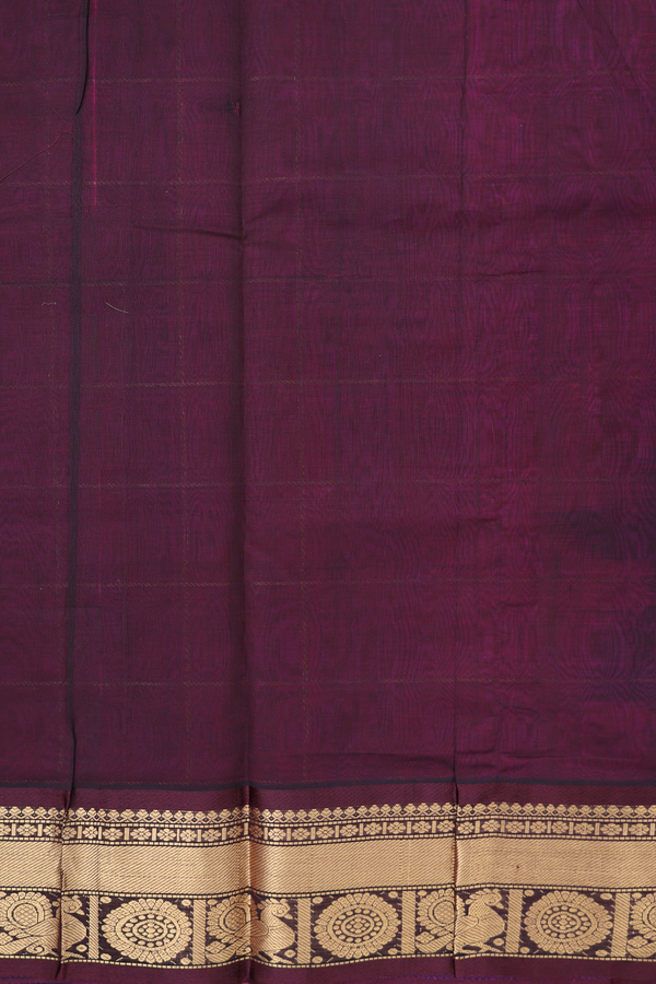 Traditional Silk Cotton Saree In Pink With Checks Design