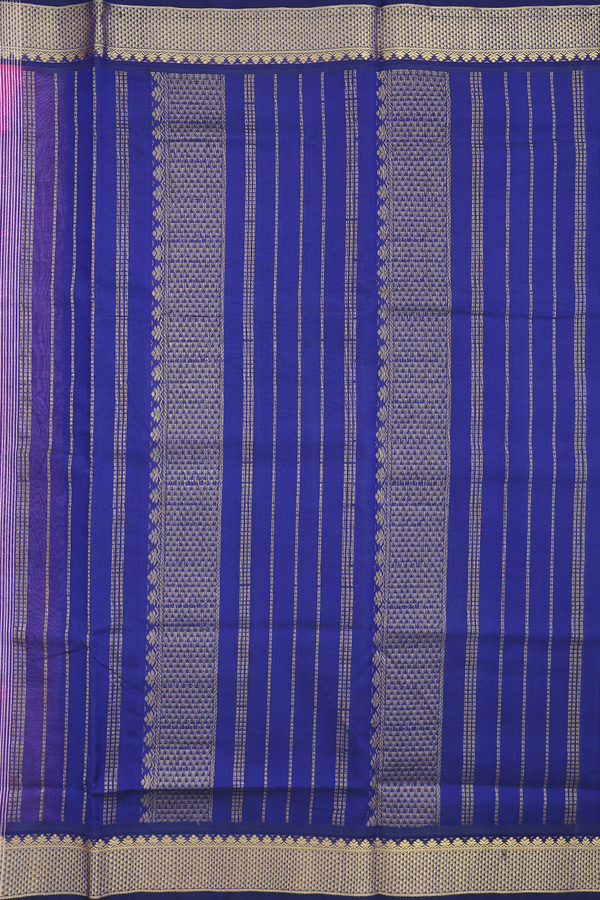 Traditional Silk Cotton Saree In Pink With Contrast Border