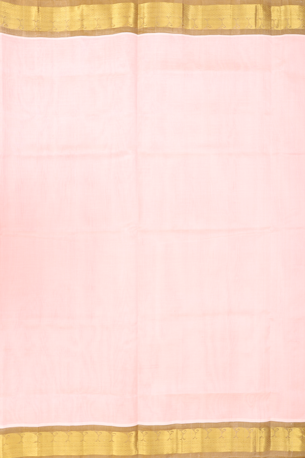 Traditional Silk Cotton Saree In Pink With Contrast Border