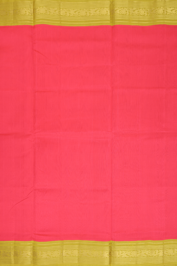 Traditional Silk Cotton Saree In Pink With Contrast Border