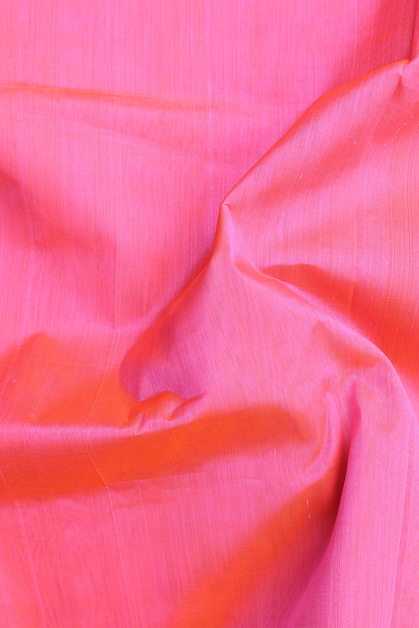 Traditional Silk Cotton Saree In Pink With Contrast Border
