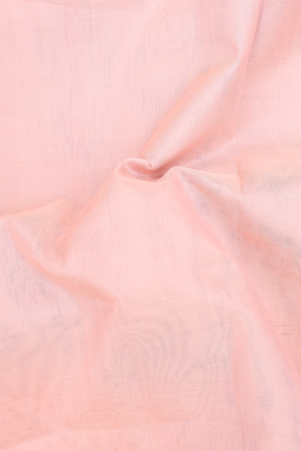 Traditional Silk Cotton Saree In Pink With Contrast Border