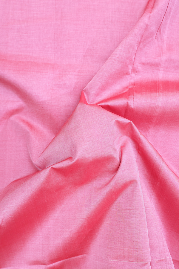Traditional Silk Cotton Saree In Pink With Contrast Border
