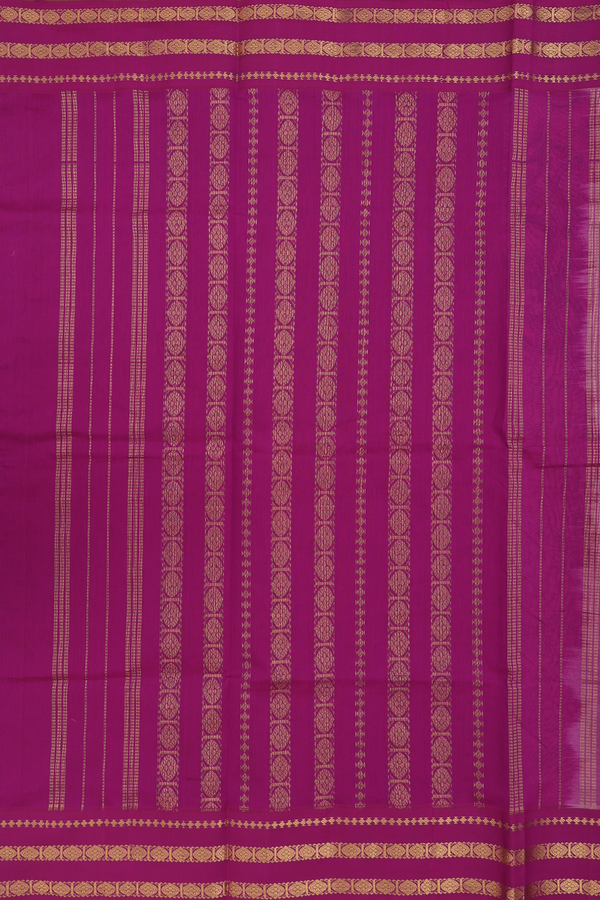 Traditional Silk Cotton Saree In Pink With Floral Design