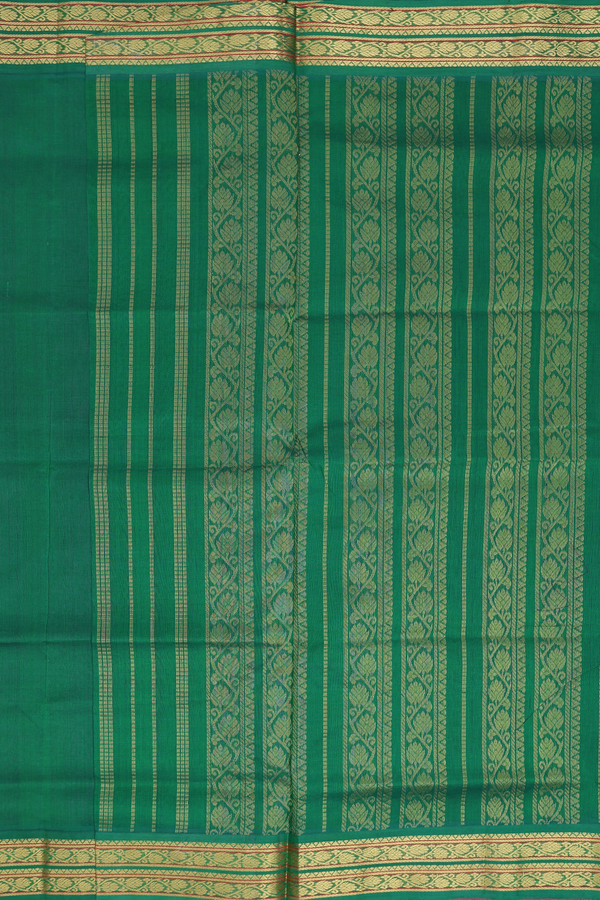 Traditional Silk Cotton Saree In Purple With Contrast Border