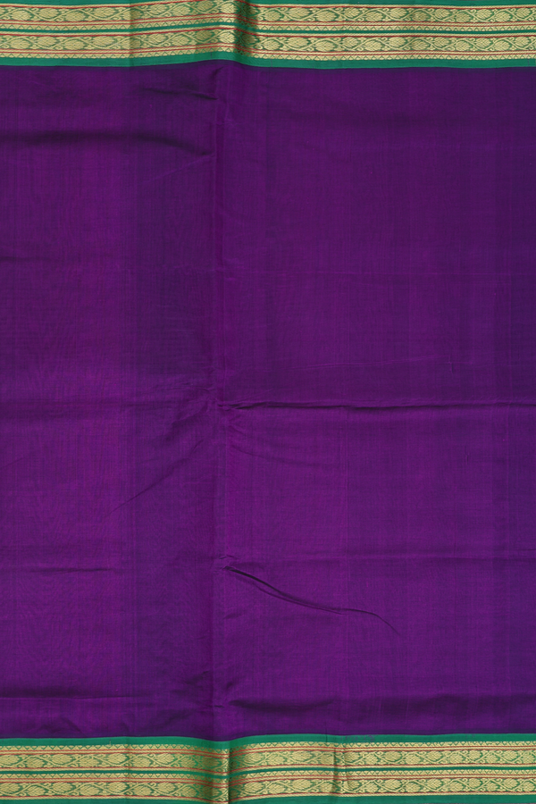Traditional Silk Cotton Saree In Purple With Contrast Border