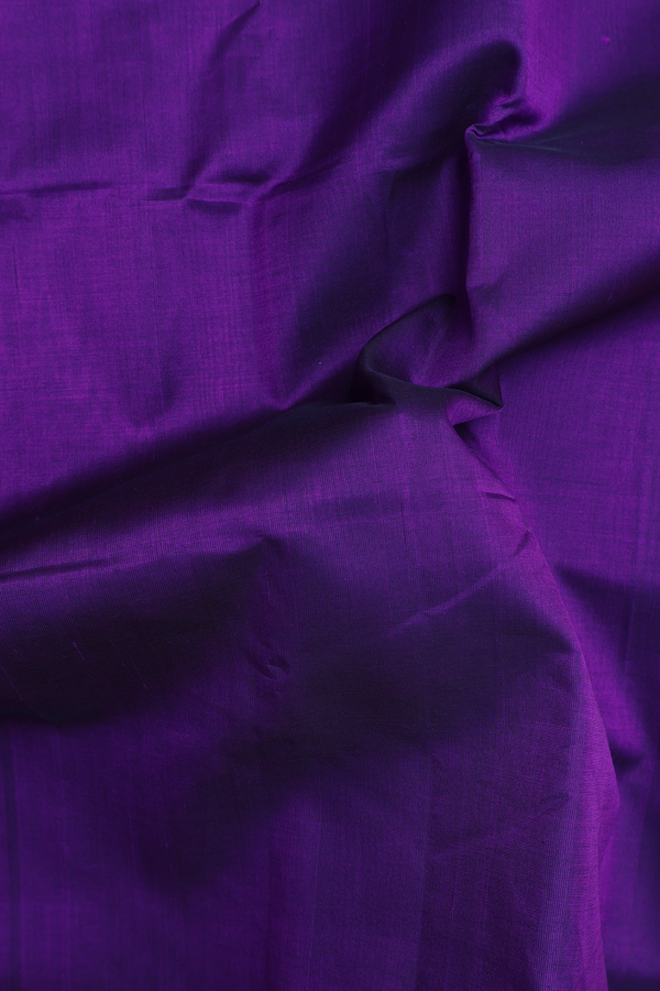 Traditional Silk Cotton Saree In Purple With Contrast Border