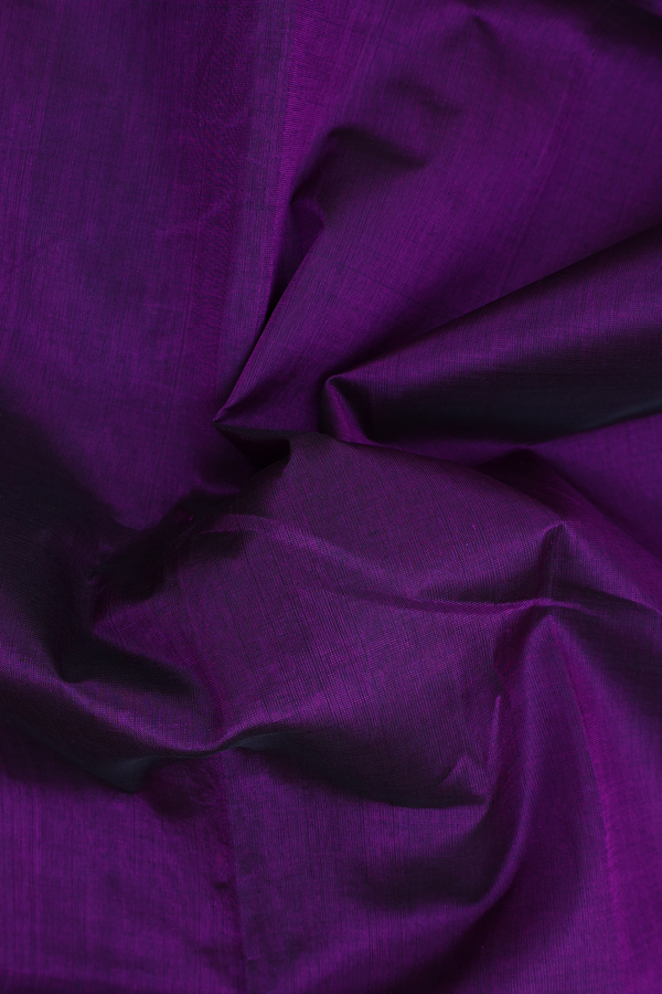Traditional Silk Cotton Saree In Purple With Contrast Border