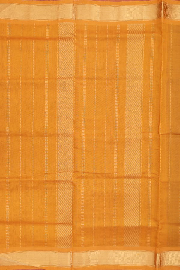 Traditional Silk Cotton Saree In Purple With Rudraksh Buttas