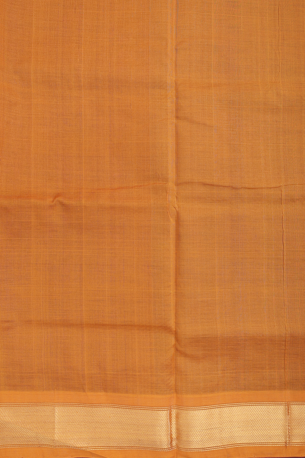 Traditional Silk Cotton Saree In Purple With Rudraksh Buttas