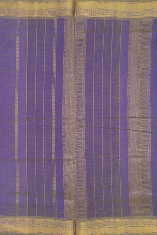 Traditional Silk Cotton Saree In Purple With Stripes Design