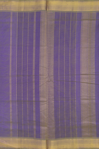 Traditional Silk Cotton Saree In Purple With Stripes Design