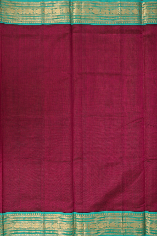 Traditional Silk Cotton Saree In Purple With Stripes Design