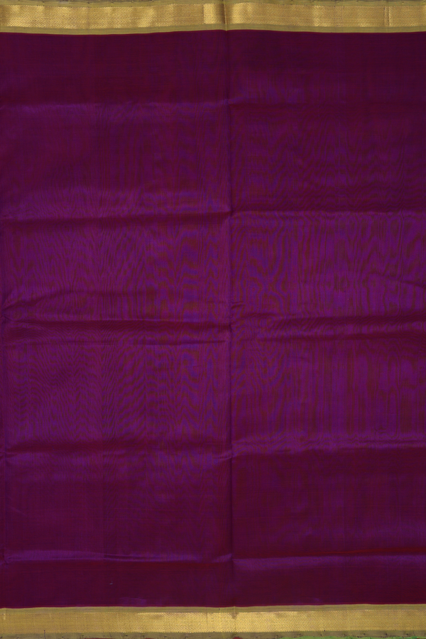 Traditional Silk Cotton Saree In Purple With Zari Border