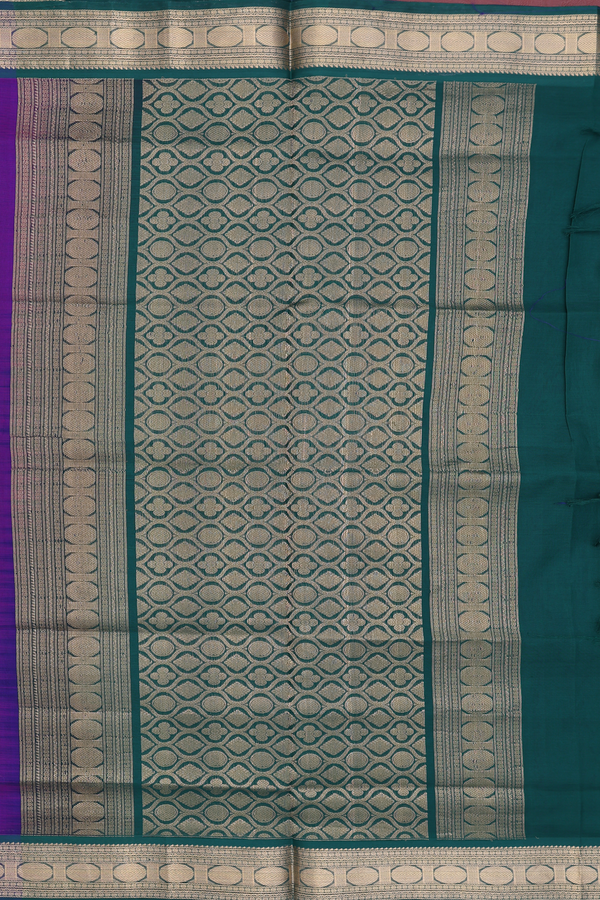 Traditional Silk Cotton Saree In Purple With Zari Buttas