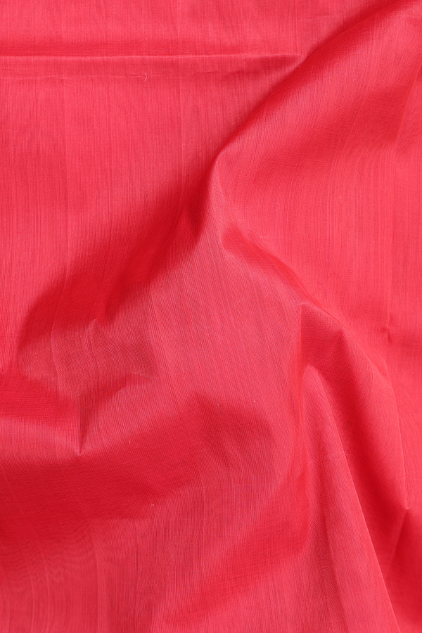 Traditional Silk Cotton Saree In Red With Contrast Border