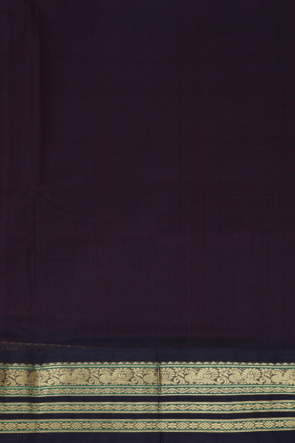 Traditional Silk Cotton Saree In Red With Peacock Border