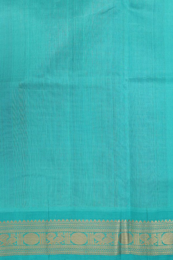 Traditional Silk Cotton Saree In Royal Blue With Checks Design