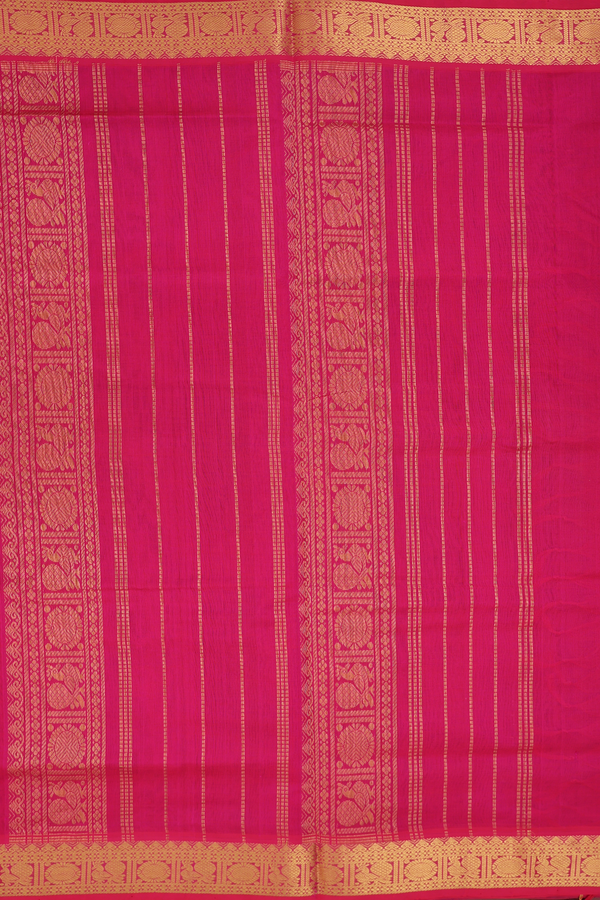 Traditional Silk Cotton Saree In Royal Blue With Paisley Buttas