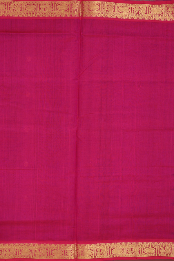 Traditional Silk Cotton Saree In Royal Blue With Paisley Buttas