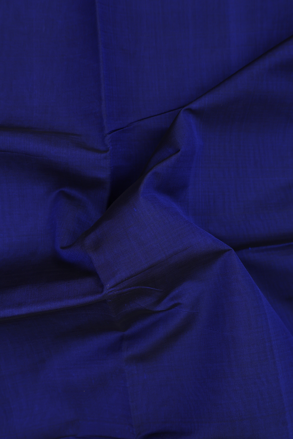 Traditional Silk Cotton Saree In Royal Blue With Zari Border