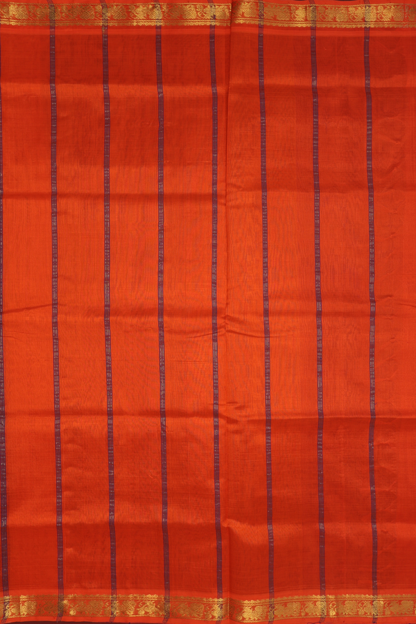 Traditional Silk Cotton Saree In Royal Blue With Zari Border
