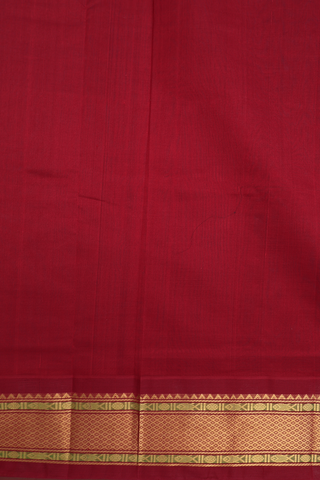 Traditional Silk Cotton Saree In Sky Blue With Rudraksh Buttas