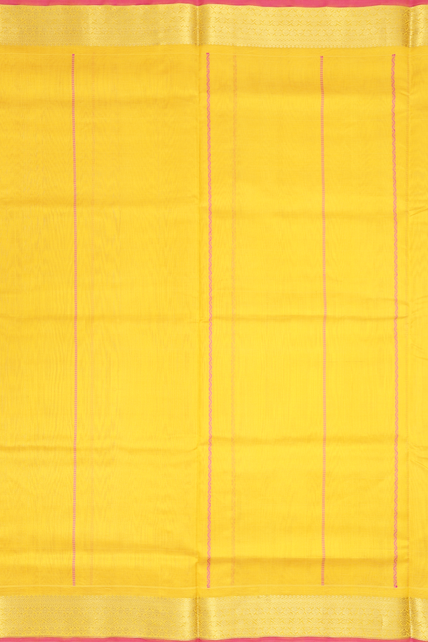 Traditional Silk Cotton Saree In Yellow With Neli Design