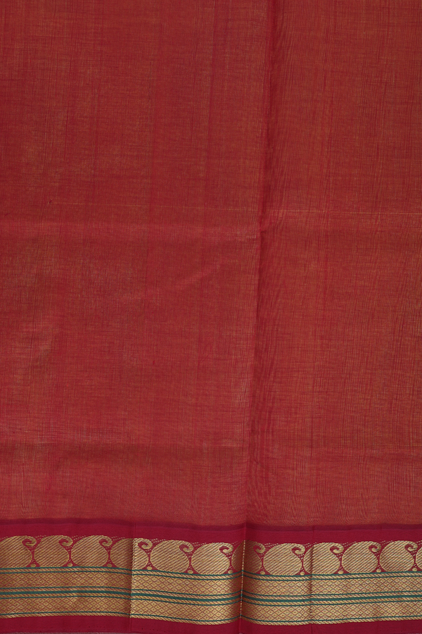Traditional Silk Cotton Saree In Yellow With Paisley Border