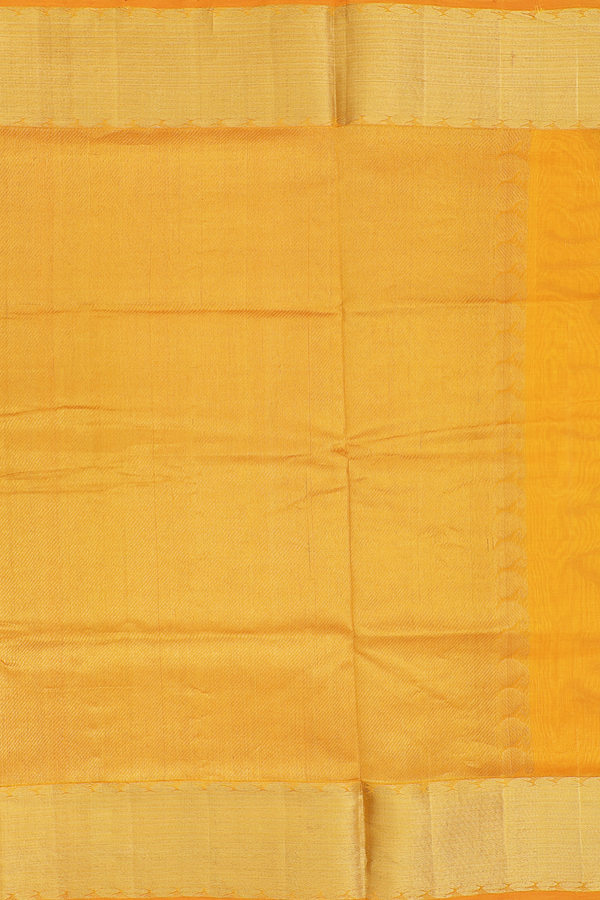 Traditional Silk Cotton Saree In Yellow With Zari Border