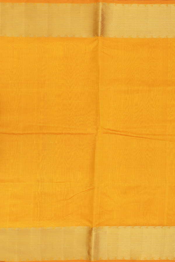 Traditional Silk Cotton Saree In Yellow With Zari Border