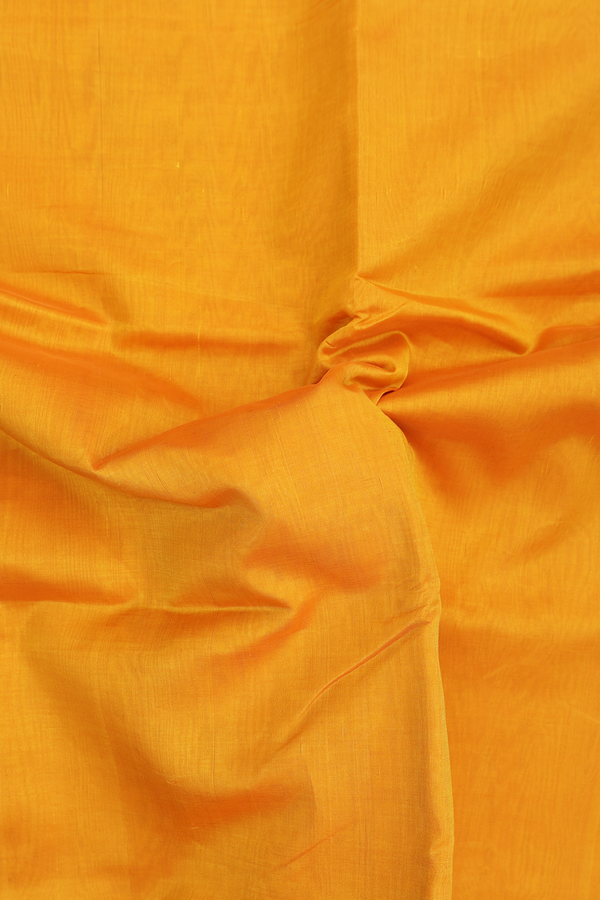 Traditional Silk Cotton Saree In Yellow With Zari Border