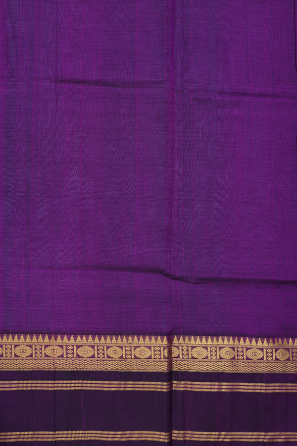 Traditional Silk Cotton Saree Pigeon Blue With Checks Design