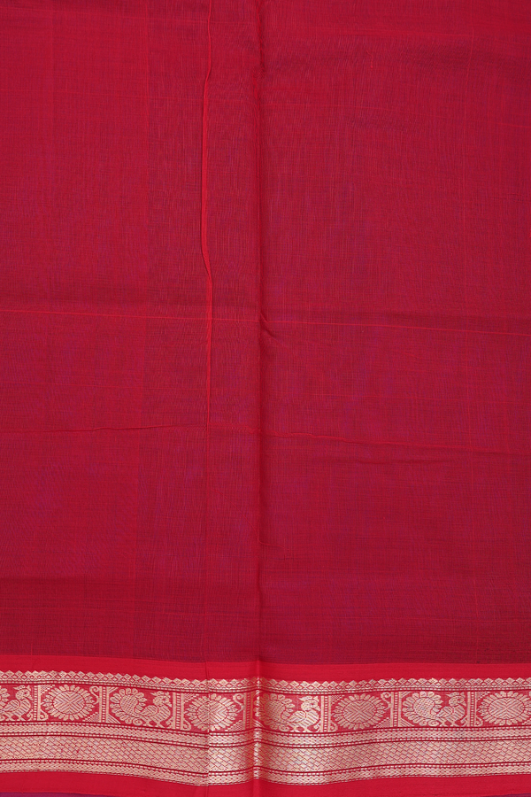 Traditional Silk Cotton Saree Royal Blue With Contrast Border