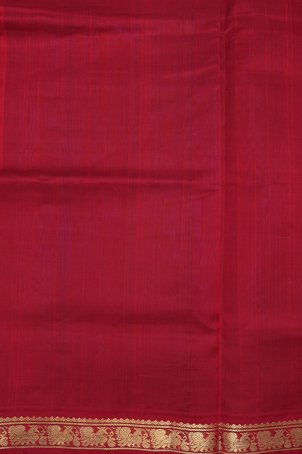 Traditional Silk Cotton Saree Royal Blue With Contrast Border
