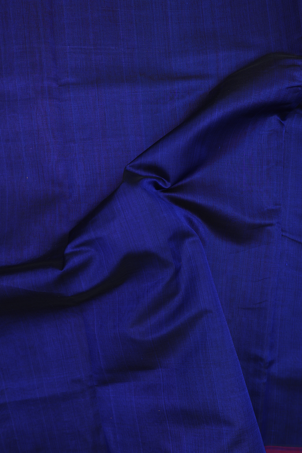 Traditional Silk Cotton Saree Royal Blue With Contrast Border