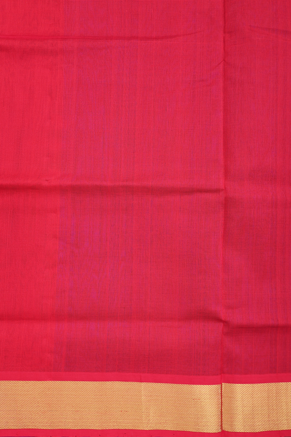 Traditional Silk Cotton Saree Royal Blue With Floral Buttas