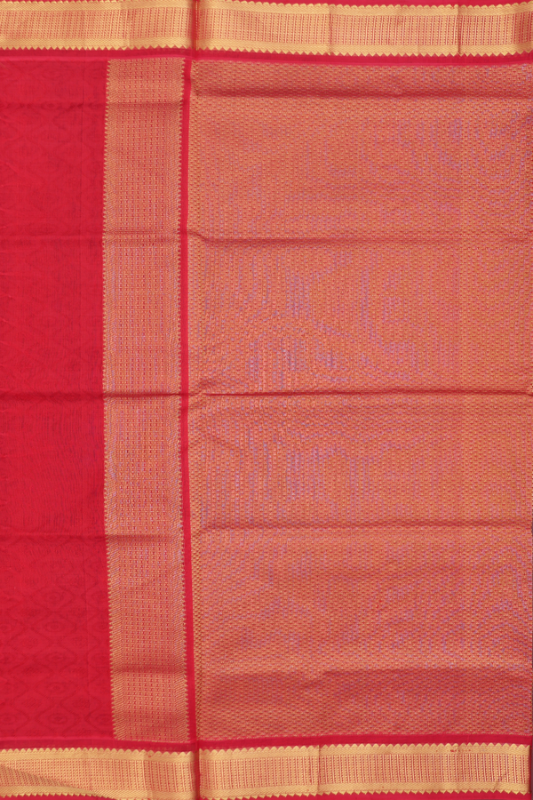 Traditional Silk Cotton Saree Royal Blue With Scallop Design