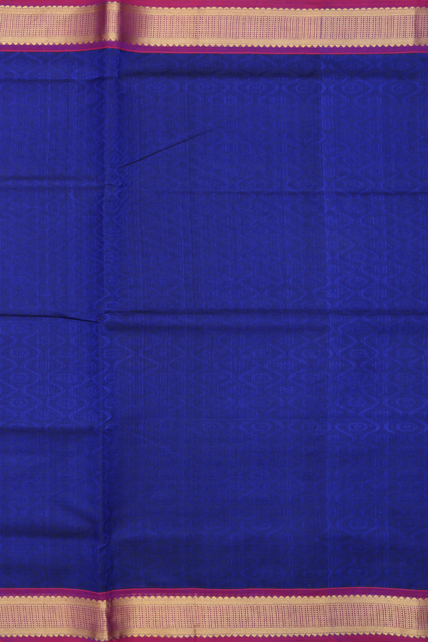 Traditional Silk Cotton Saree Royal Blue With Scallop Design