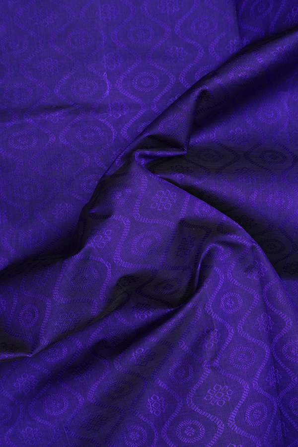 Traditional Silk Cotton Saree Royal Blue With Scallop Design