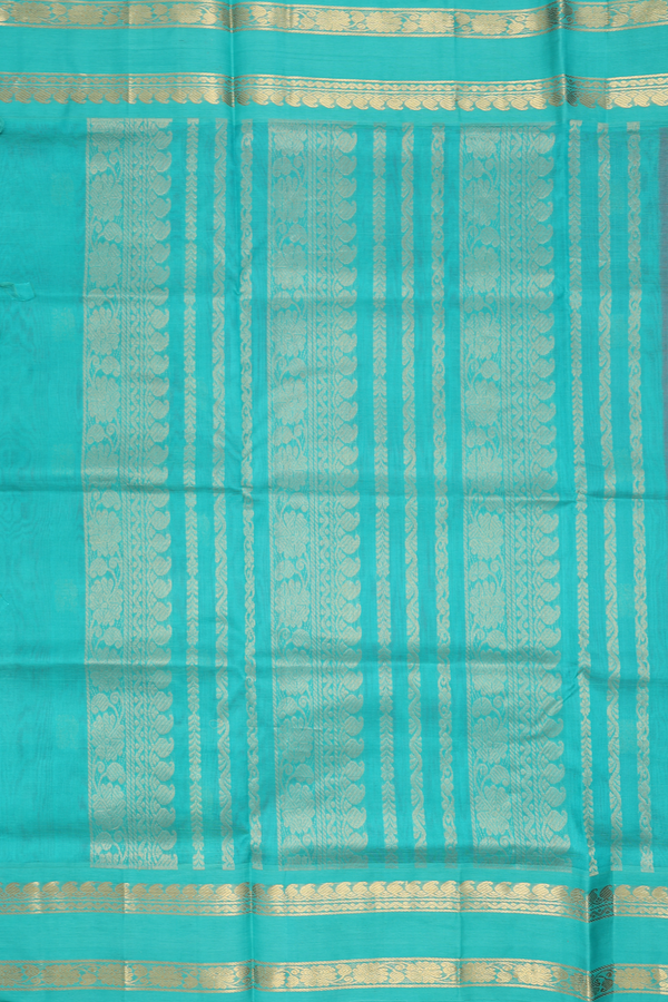 Traditional Silk Cotton Saree Scarlet Red With Peacock Buttas