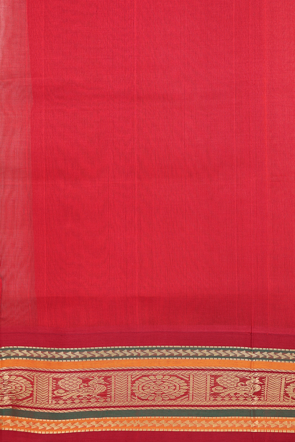 Traditional Silk Cotton Saree Stone Grey With Peacock Border