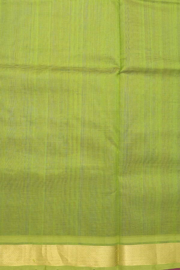 Traditional Silk Cotton Saree In Purple With Chevron Border