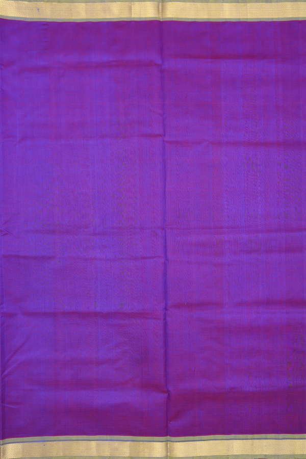 Traditional Silk Cotton Saree In Purple With Chevron Border