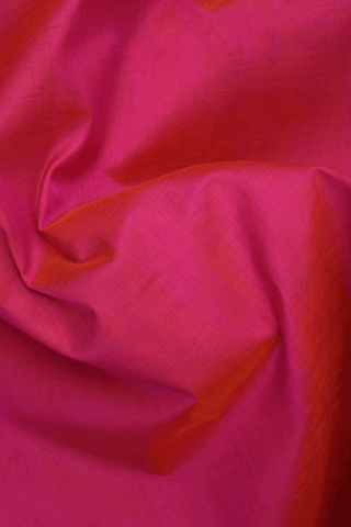 Traditional Zari Border Plain Rani Pink Silk Cotton Saree