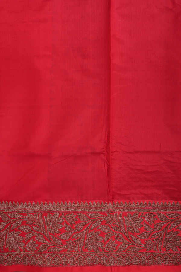 Tussar Banarasi Silk Saree In Grey With Floral Buttas