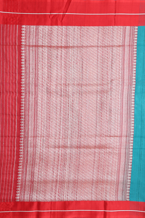 Tussar Banarasi Silk Saree In Blue With Zari Motifs